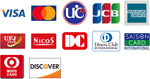 VISA Mastercard UC JCB AMERICANEXPRESS UFJCard NicoS DC DinersClub SAISONCARD MUFGCARD DISCOVER
